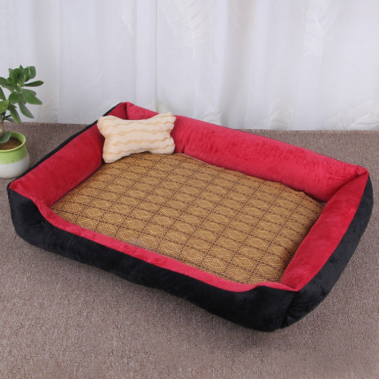 Coperta per cani e gatti con tappetino in rattan XS 50x40x15 cm