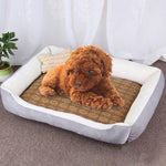Coperta per cani e gatti con tappetino in rattan XS 50x40x15 cm