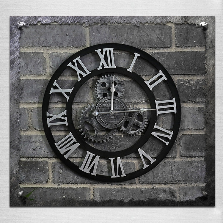 Orologio da parete con ingranaggi in legno vintage 50cm