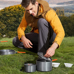 Set pentole da campeggio Hewolf per 2-3 persone