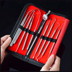 Set strumenti dentali in acciaio inox 9 in 1
