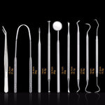Set strumenti dentali in acciaio inox 9 in 1