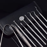 Set strumenti dentali in acciaio inox 9 in 1