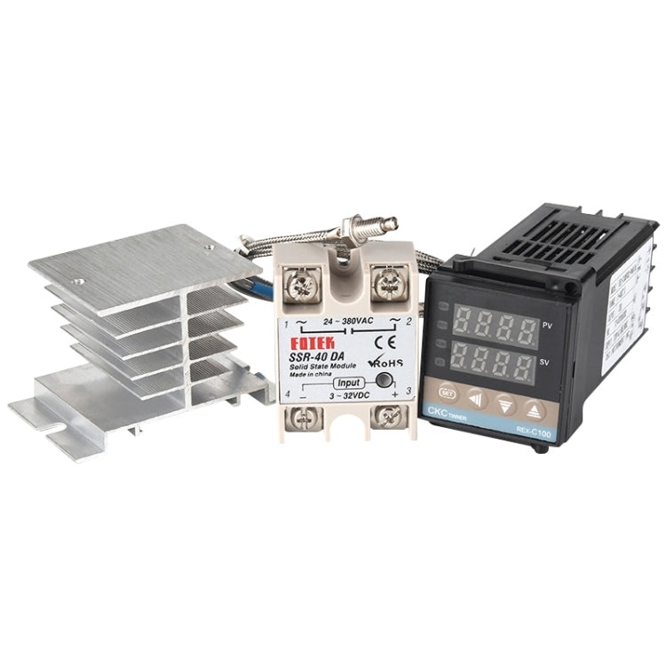 Termostato digitale REX-C100 PID 220V con modulo SSR 100DA