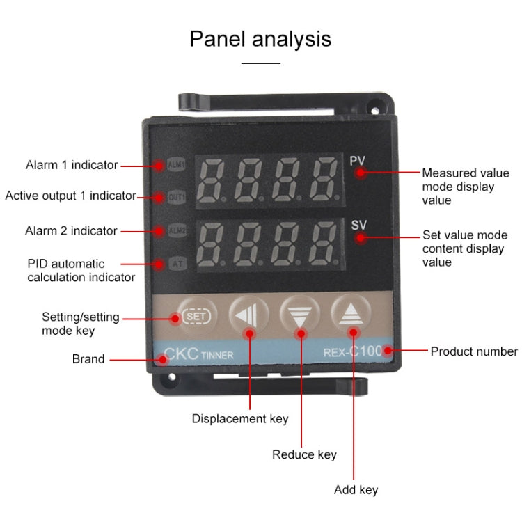 Termostato digitale REX-C100 PID 220V con modulo SSR 100DA - immagine 3