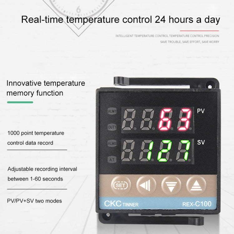 Termostato digitale REX-C100 PID 220V con modulo SSR 100DA - immagine 7