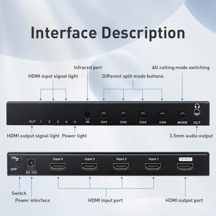 Splitter HDMI Measy MV4341 4 ingressi, 1 uscita 4K 30 Hz - immagine 5