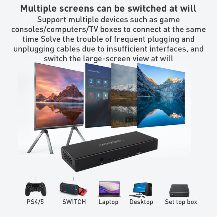 Switch HDMI Measy 5 ingressi e 1 uscita 4K 60Hz - immagine 2