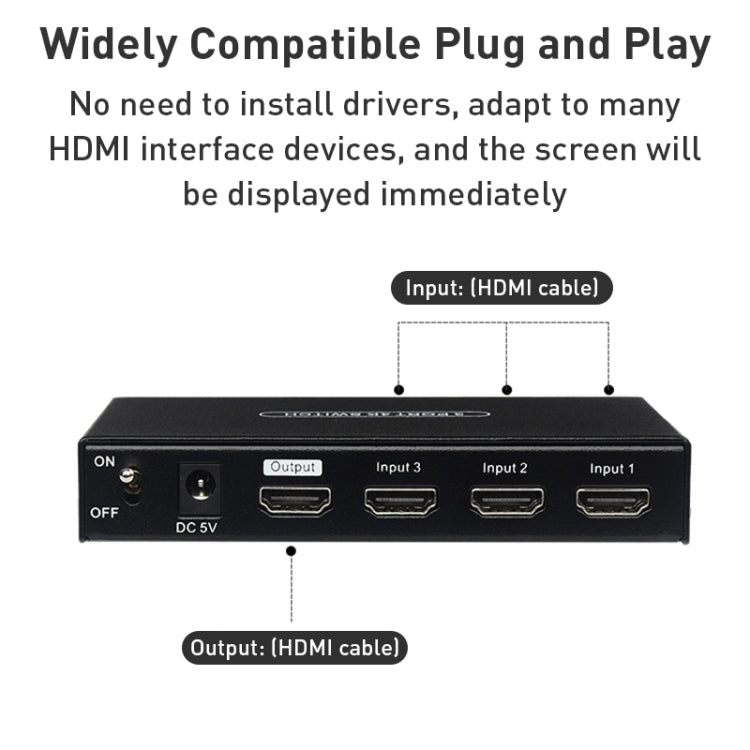 Commutatore HDMI 4K 60Hz 3 ingressi 1 uscita con telecomando