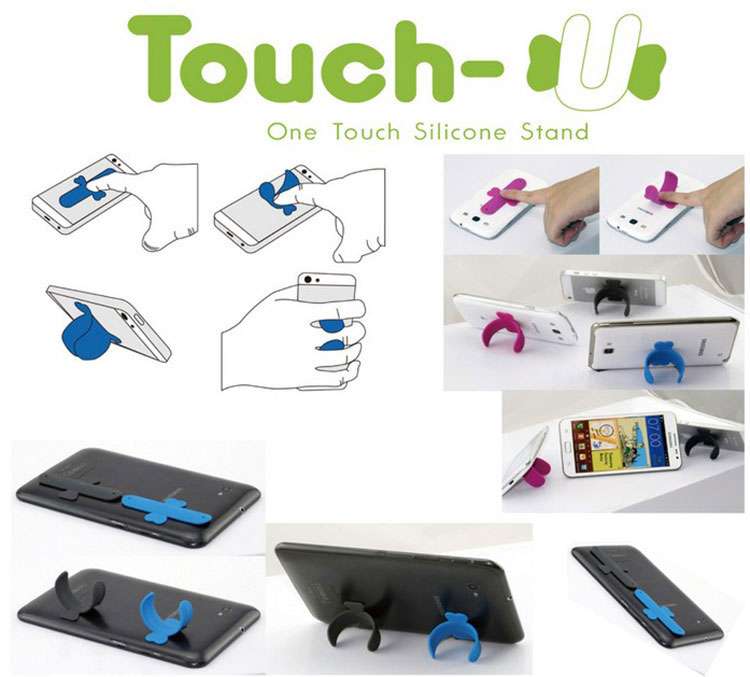 Supporto in silicone per smartphone arancio TOUCH-U