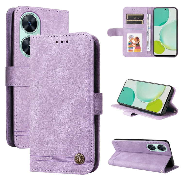 Custodia in pelle con bottoni per Huawei nova 11i Maimang 20 Enjoy 60 Pro