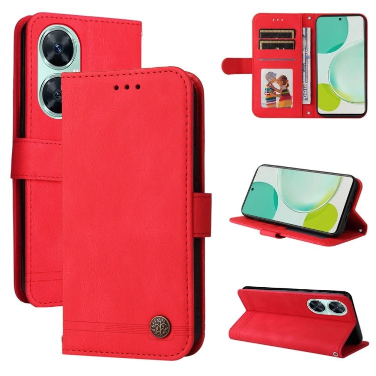 Custodia in pelle con bottoni per Huawei nova 11i Maimang 20 Enjoy 60 Pro