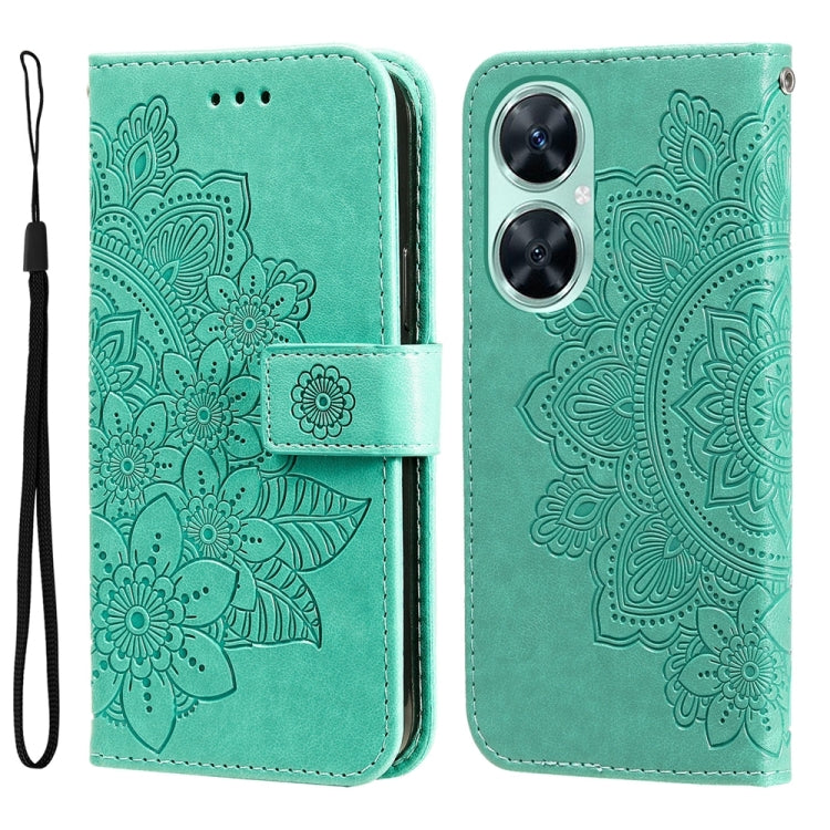 Custodia in pelle goffrata con fiori per Huawei nova 11i, Enjoy 60 Pro, Maimang