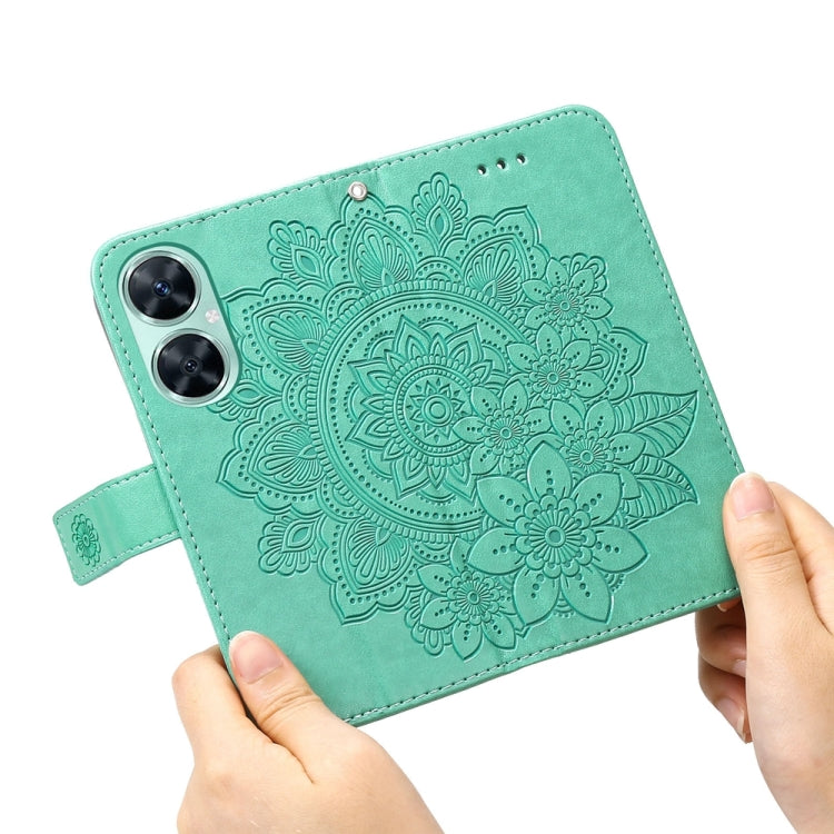 Custodia in pelle goffrata con fiori per Huawei nova 11i, Enjoy 60 Pro, Maimang