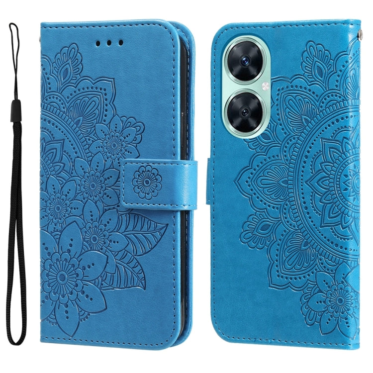 Custodia in pelle goffrata con fiori per Huawei nova 11i, Enjoy 60 Pro, Maimang