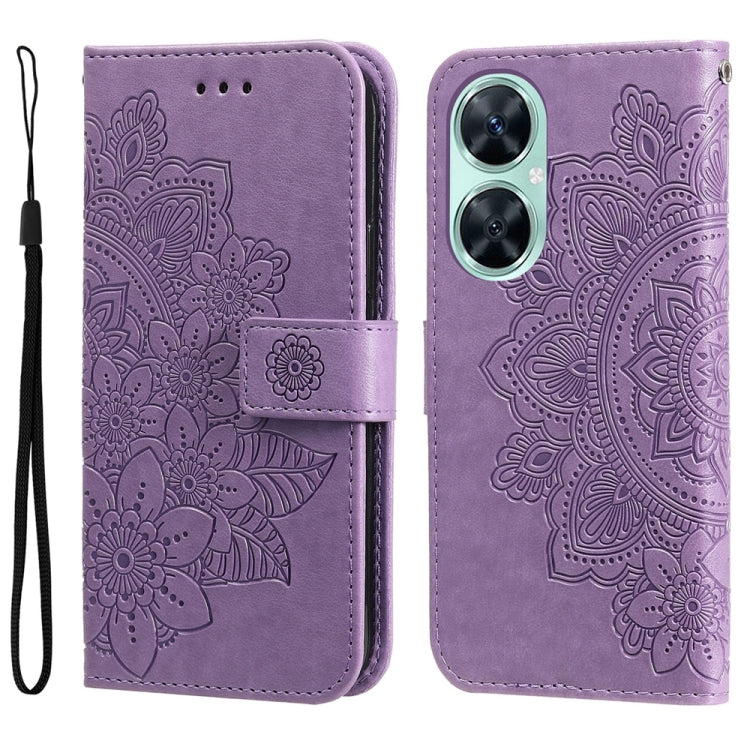 Custodia in pelle goffrata con fiori per Huawei nova 11i, Enjoy 60 Pro, Maimang