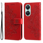 Custodia in pelle goffrata con fiori per Huawei nova 11i, Enjoy 60 Pro, Maimang