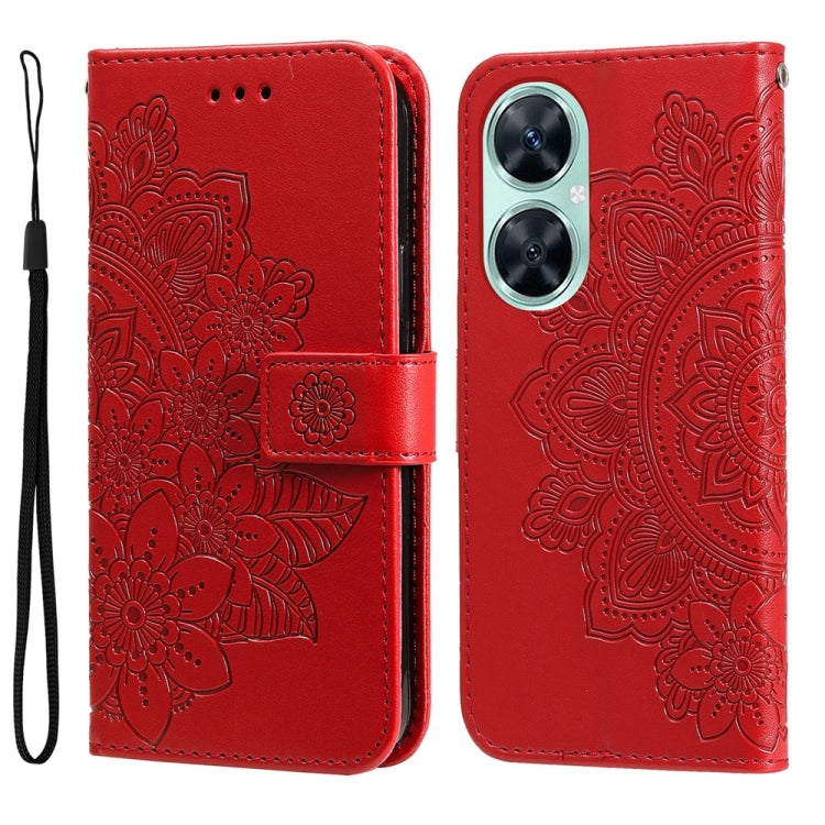 Custodia in pelle goffrata con fiori per Huawei nova 11i, Enjoy 60 Pro, Maimang
