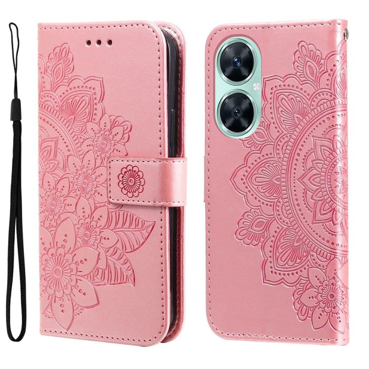 Custodia in pelle goffrata con fiori per Huawei nova 11i, Enjoy 60 Pro, Maimang