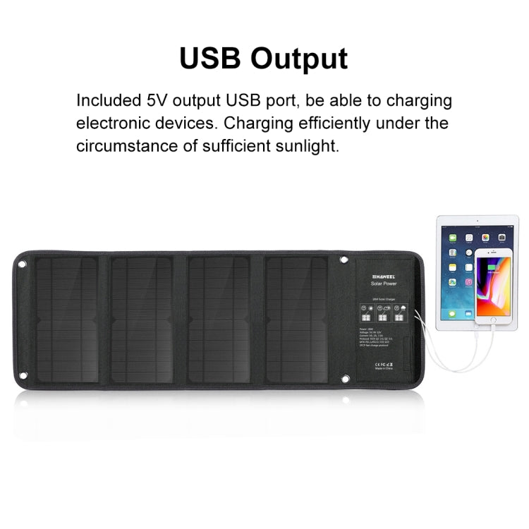 Caricatore solare pieghevole HAWEEL 28W con doppia USB - immagine 5
