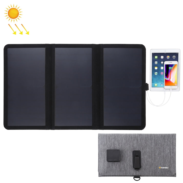 Caricabatterie solare pieghevole HAWEEL 21W con doppia USB
