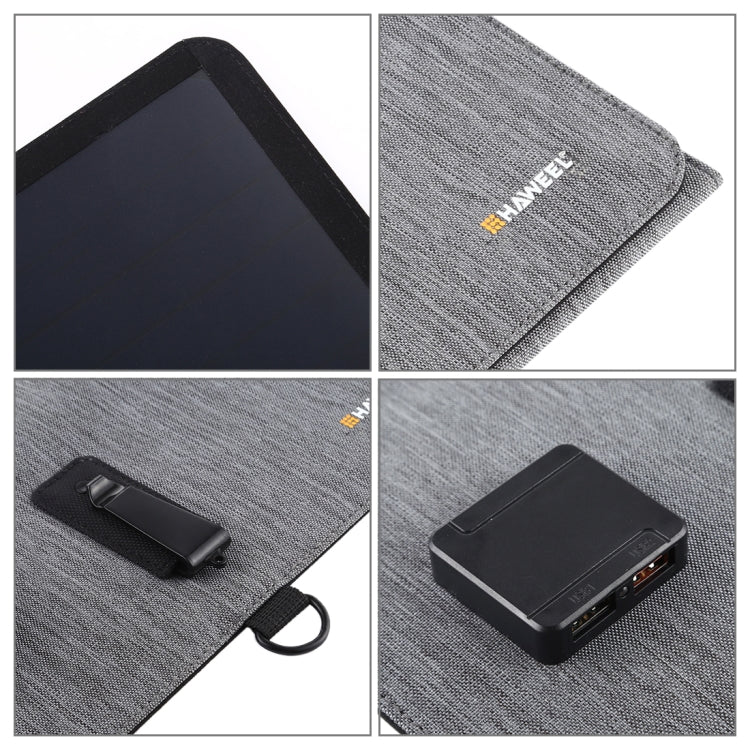 Caricabatterie solare pieghevole HAWEEL 21W con doppia USB - immagine 4
