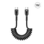 Cavo ricarica rapida USB-C spirale 1m 5A HAWEEL