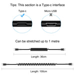 Cavo ricarica rapida USB-C spirale 1m 5A HAWEEL