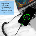 Cavo ricarica rapida USB-C spirale 1m 5A HAWEEL