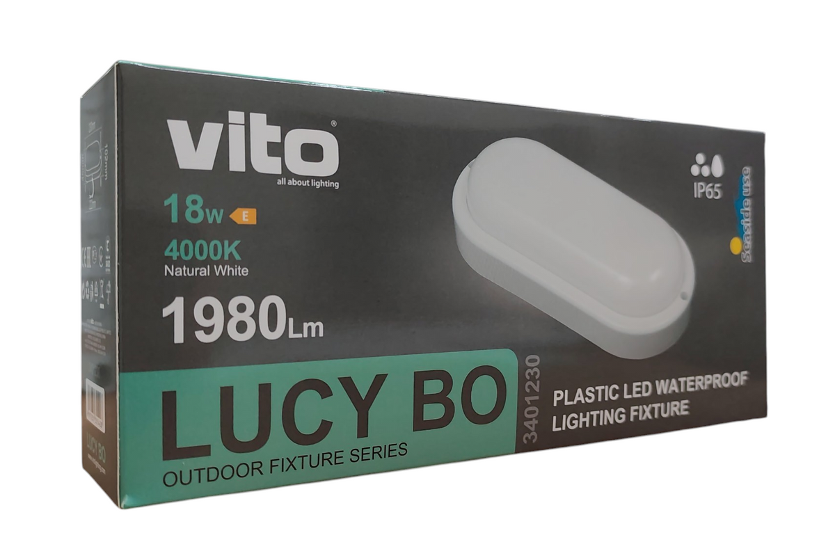 Plafoniera LED ovale Vito Lucy-BO 18W 4000K IP65 - immagine 2