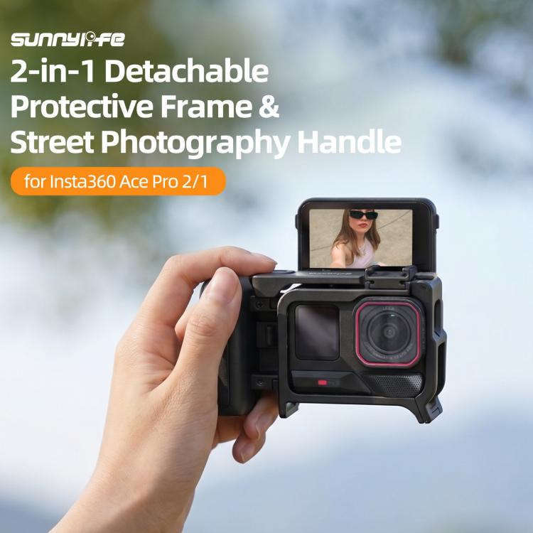 Sunnylife Telaio Protettivo 2-in-1 con Impugnatura per Insta360 A