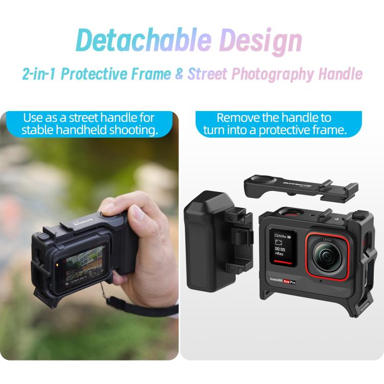 Sunnylife Telaio Protettivo 2-in-1 con Impugnatura per Insta360 A