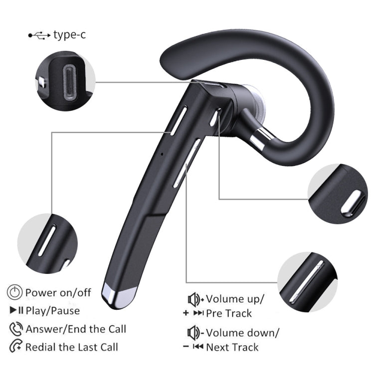 Auricolare Bluetooth YYK-520 con gancio girevole