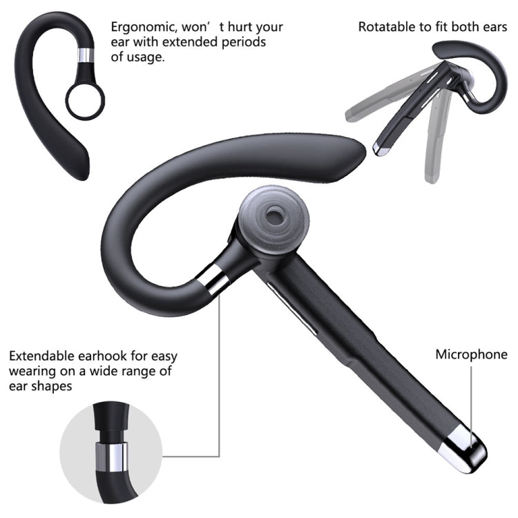 Auricolare Bluetooth YYK-520 con gancio girevole