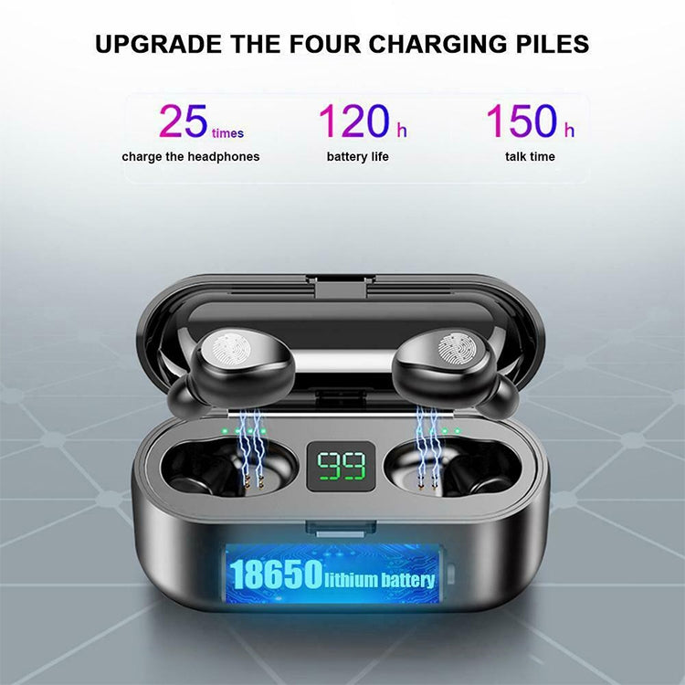 Auricolari Bluetooth F9 TWS V5.0 con custodia di ricarica