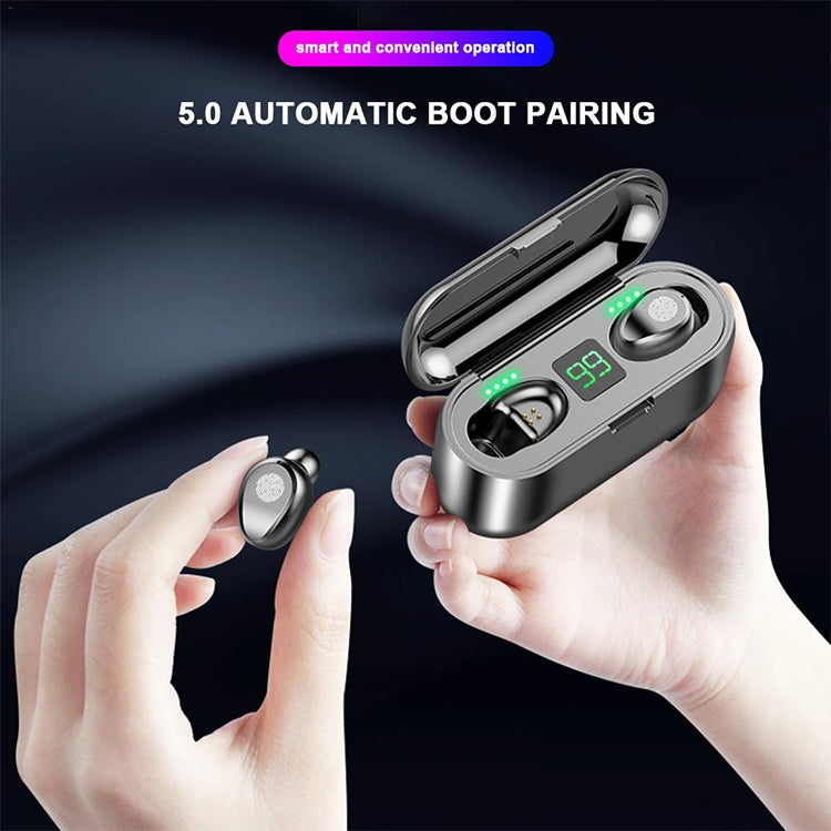 Auricolari Bluetooth F9 TWS V5.0 con custodia di ricarica