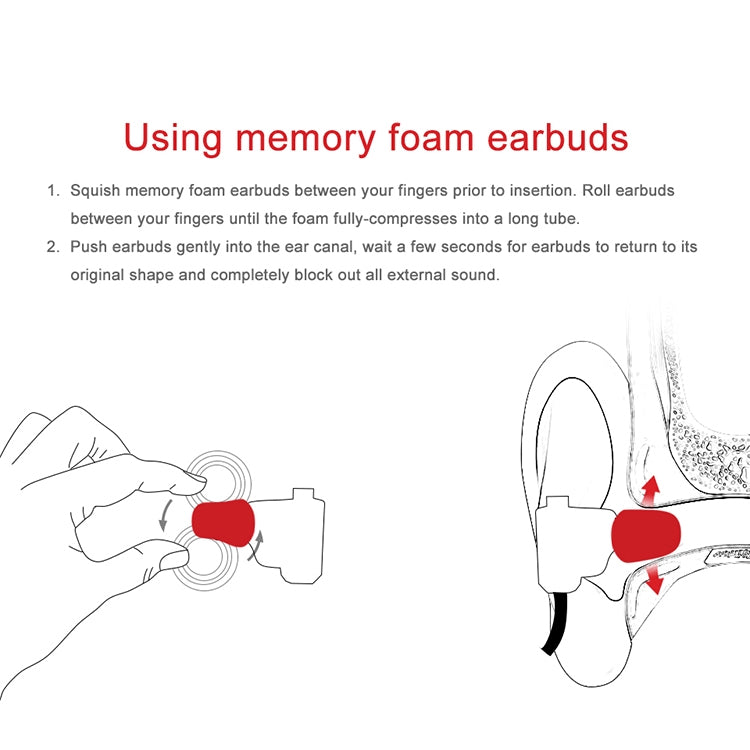 Inserti auricolari TRN in memory foam e silicone, 3 misure - immagine 7