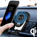 Supporto auto con ricarica wireless Qi e presa d'aria