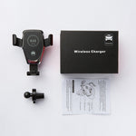 Supporto auto con ricarica wireless Qi e presa d'aria