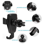 Supporto auto con ricarica wireless Qi e presa d'aria