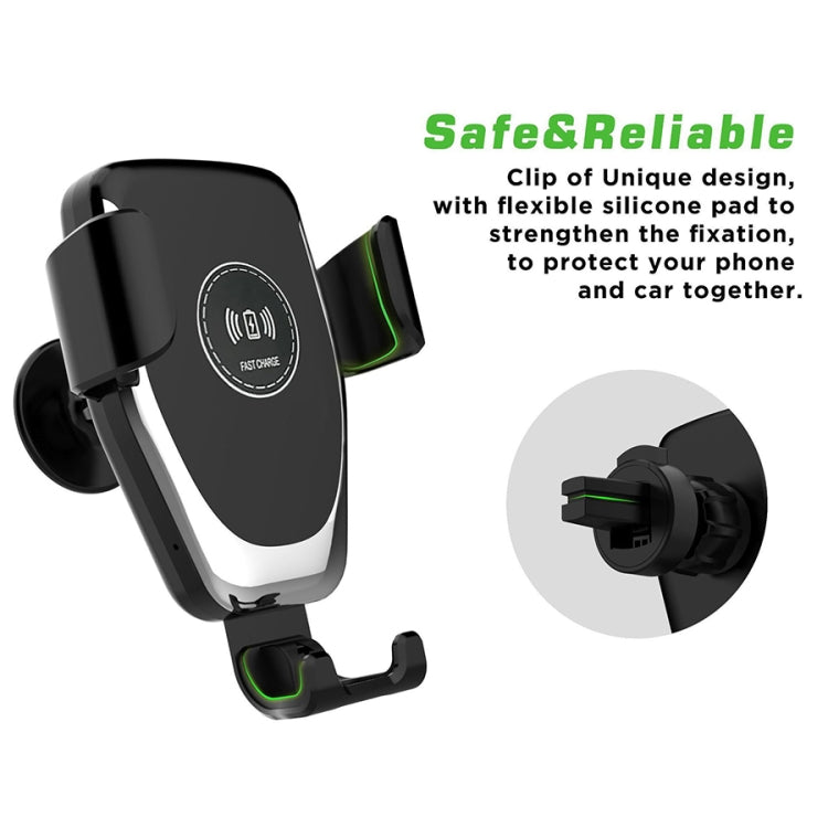 Supporto auto con ricarica wireless Qi e presa d'aria