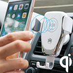Supporto auto con ricarica wireless Qi e presa d'aria