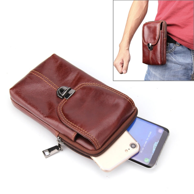 Custodia verticale in vera pelle Crazy Horse per smartphone fino a 6,3 pollici