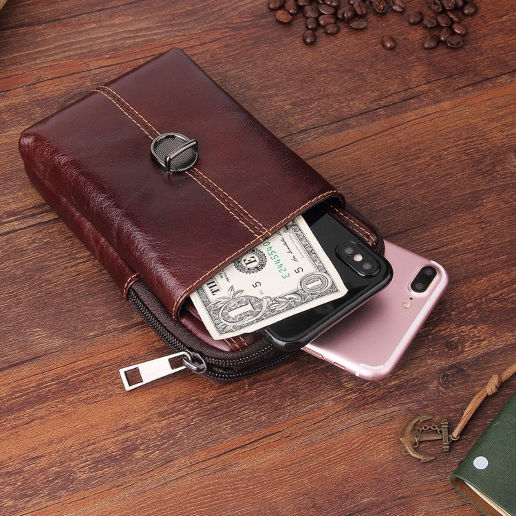 Custodia verticale in vera pelle Crazy Horse per smartphone fino a 6,3 pollici - immagine 7