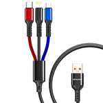 Cavo ricarica 3 in 1 USB A 8 pin Micro USB Type-C 1,2m