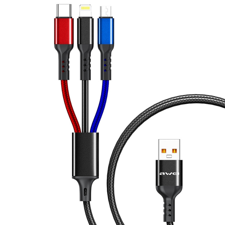 Cavo ricarica 3 in 1 USB A 8 pin Micro USB Type-C 1,2m