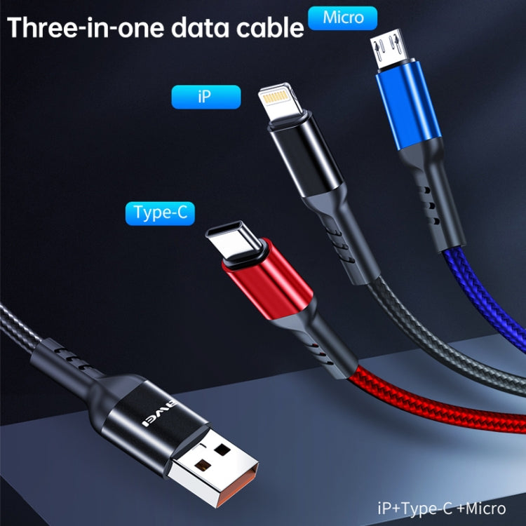 Cavo ricarica 3 in 1 USB A 8 pin Micro USB Type-C 1,2m