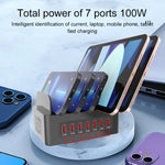 Stazione di ricarica 100W 5 porte USB con supporto
