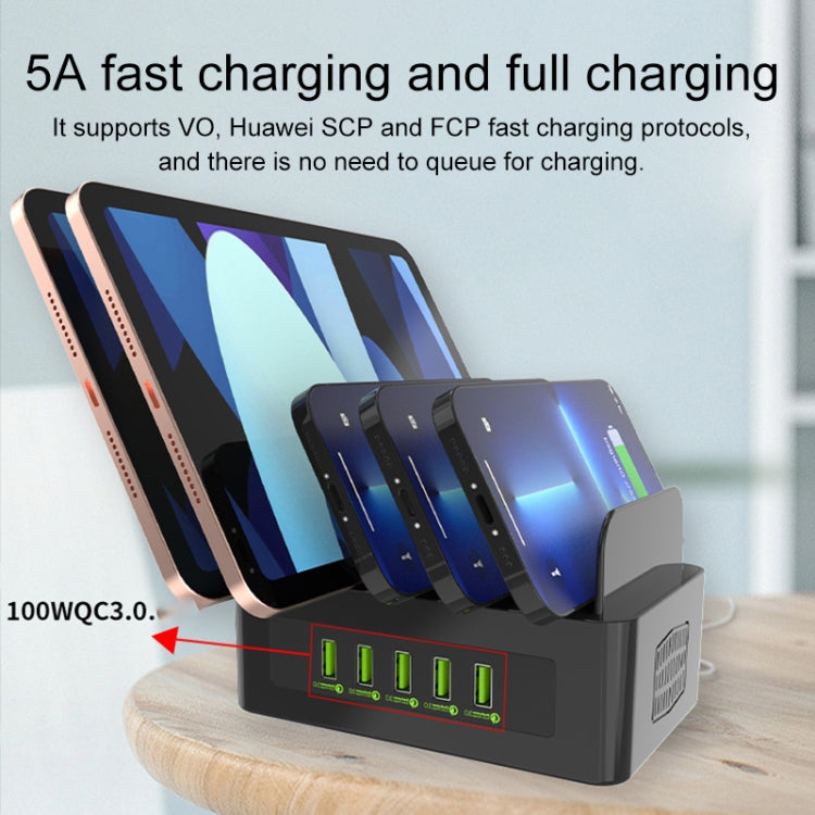 Stazione di ricarica 100W 5 porte USB con supporto