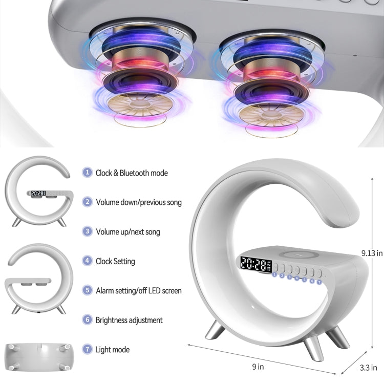 Supporto Bluetooth N69 con Caricabatterie Wireless e Sveglia